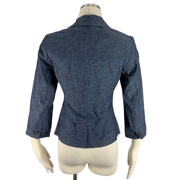 The Limited XS Blazer Jacket NWT 0 1 2 Denim Blue $125 Career Workwear - Picture 3 of 7